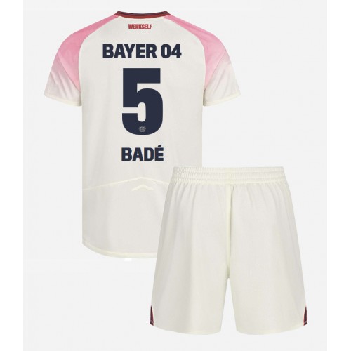 Otroški Nogometni dresi Bayer Leverkusen Loic Bade #5 Gostujoči 2025-26 Kratek Rokav (+ Kratke hlače)
